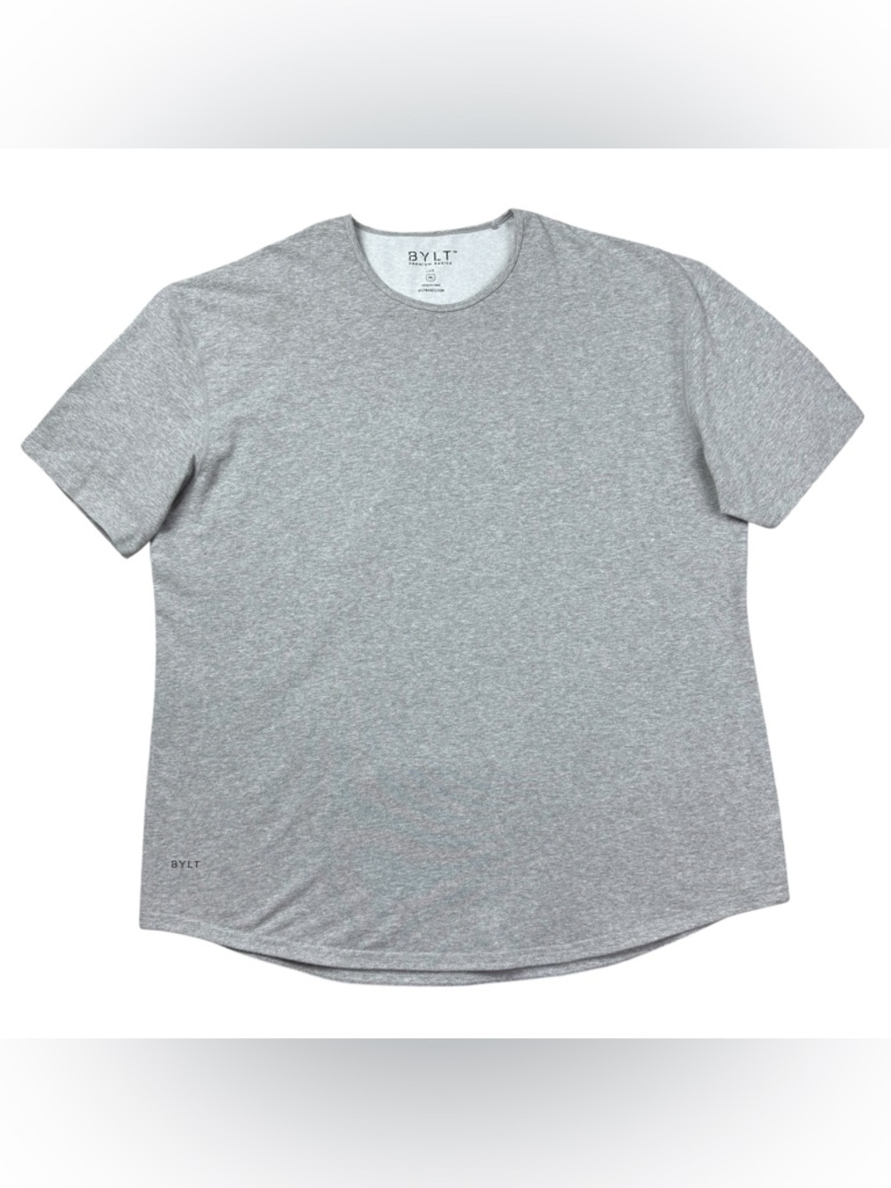 BYLT Premium Basics Drop Cut LUX Blend Tee Shirt Men’s XXXL Solid Grey Curved